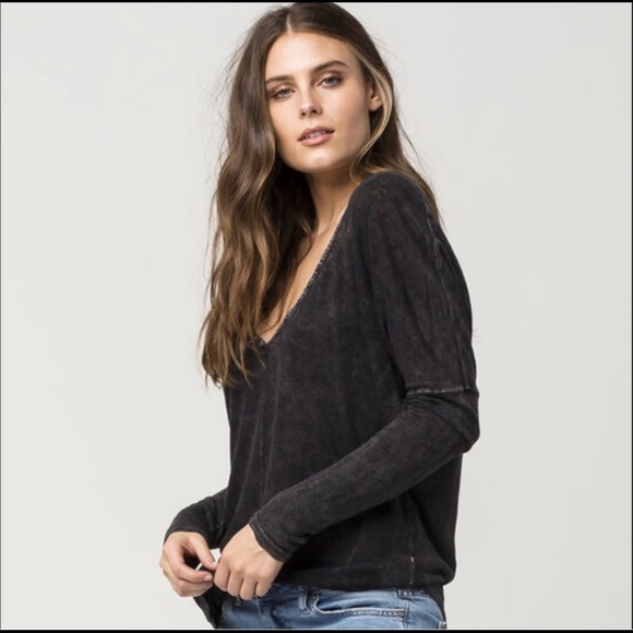 Free People Tops - Free People Santa Cruz Henley Long Sleeve Top M
